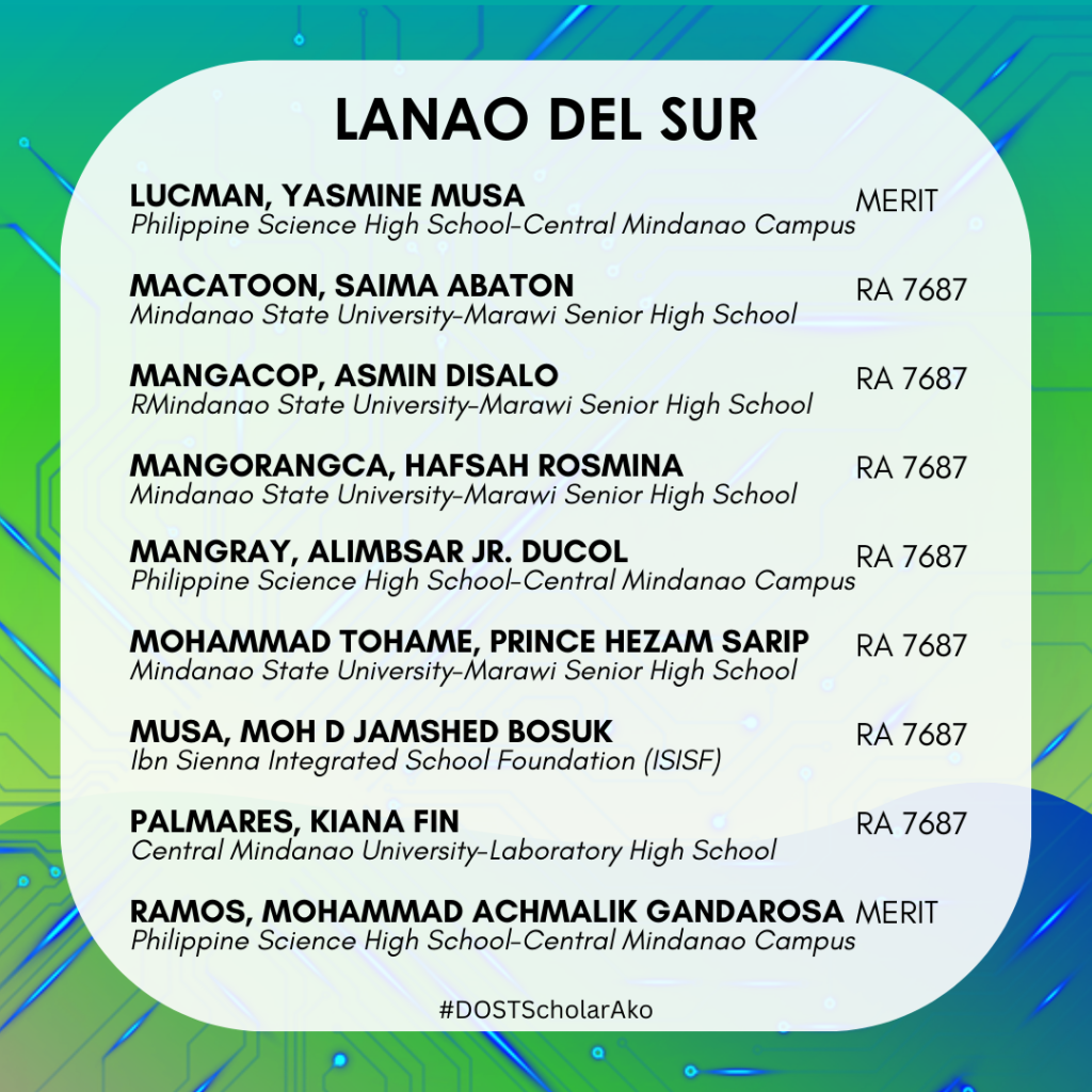 Congratulations To The 2023 DOST-SEI S&T Undergraduate Scholarship 51 ...
